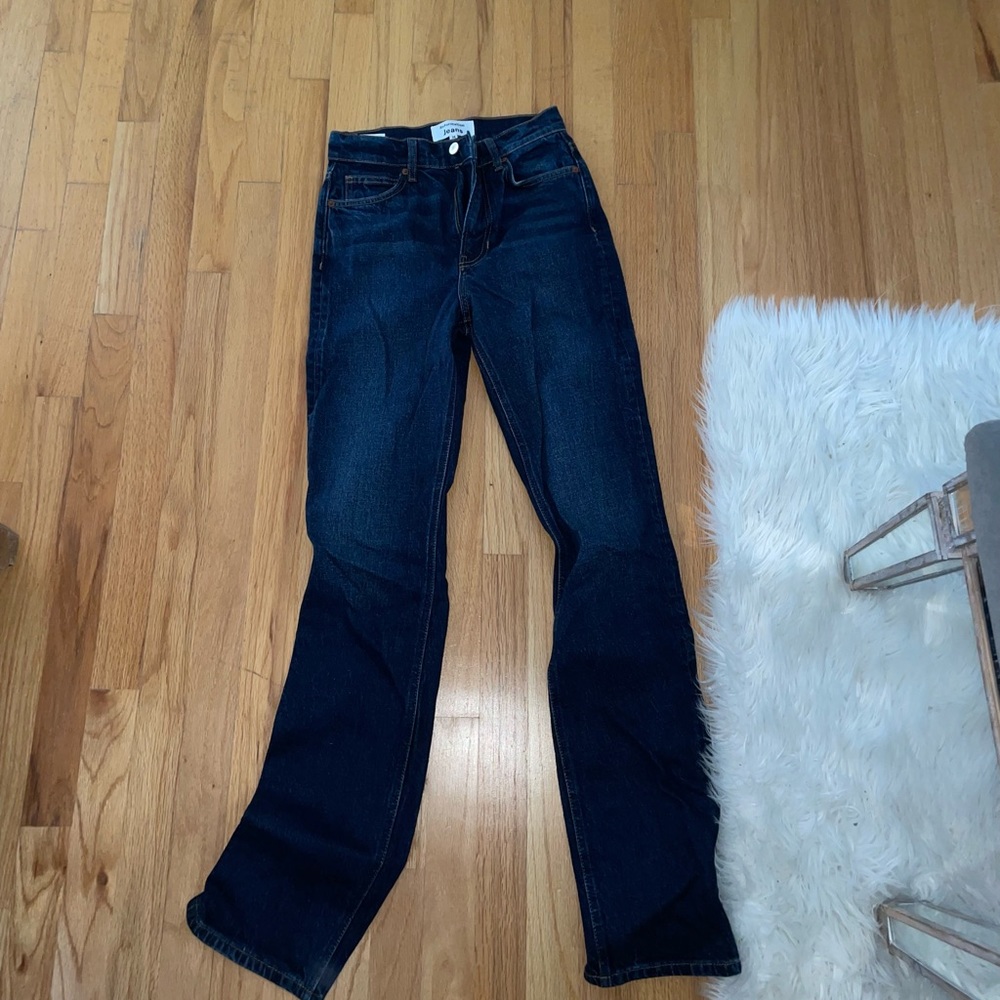 COPY - Reformation brand. Classic blue jeans. Good fit.